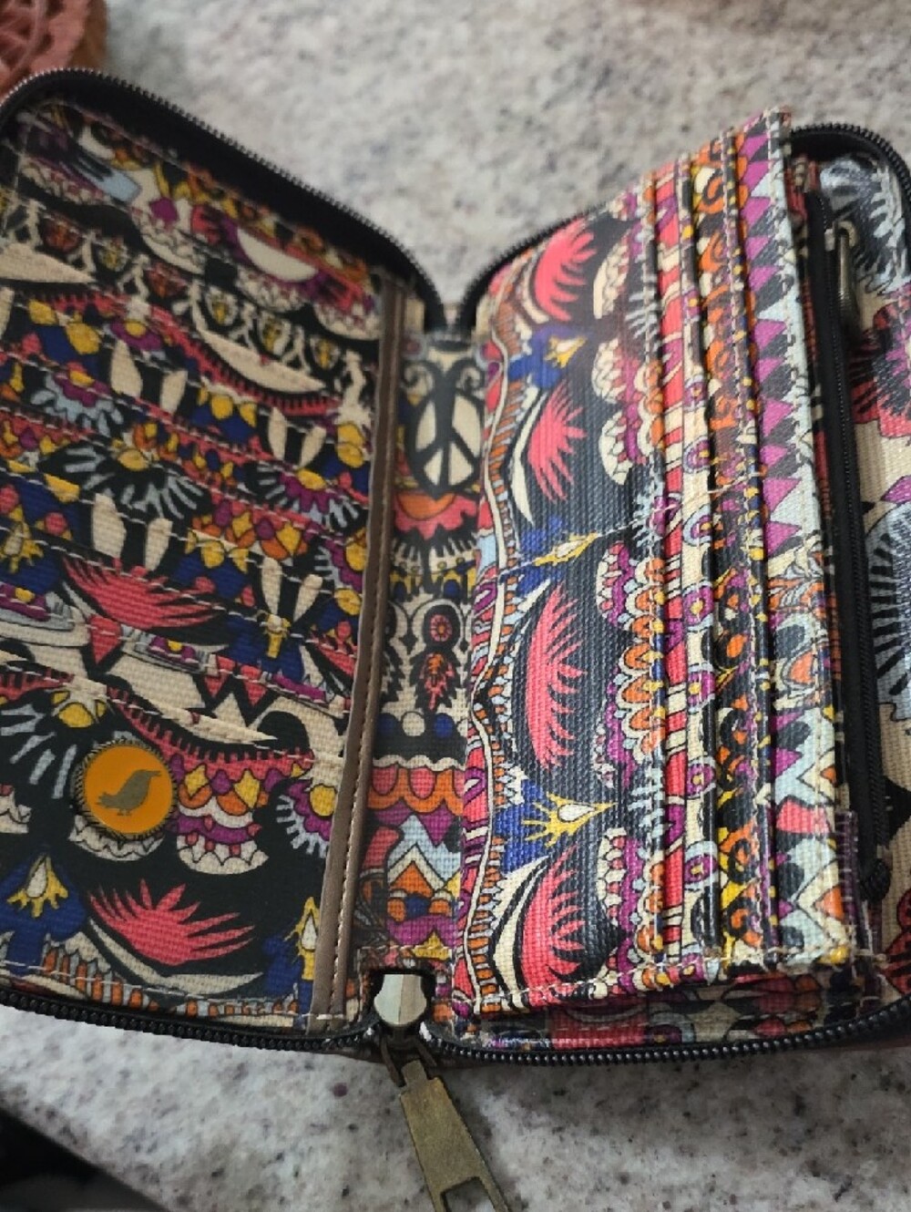 Sakroots Multicolor Floral-Print Zip Wallet with Pink, Purple & Yellow Accents - Picture 3 of 4